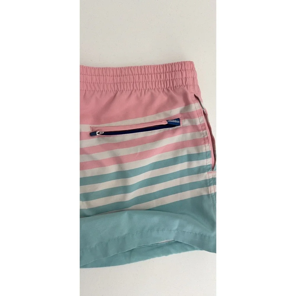 Chubbies Men's Swim Trunks Small w/ Liner M Pink Stripes hoochie daddy shorts